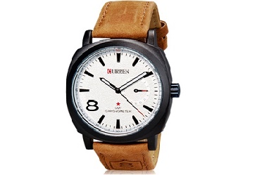 50 discount CURREN 8139 Unisex Stylish Quartz Analog Watch Leather Strap White bahrain
